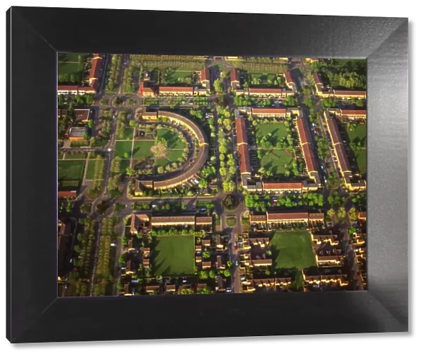 Aerial veiw England - Milton Keynes, housing and gardens