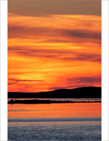 Sunset - Sunset over the sea. North Uist, Outer Hebrides, Scotland, UK