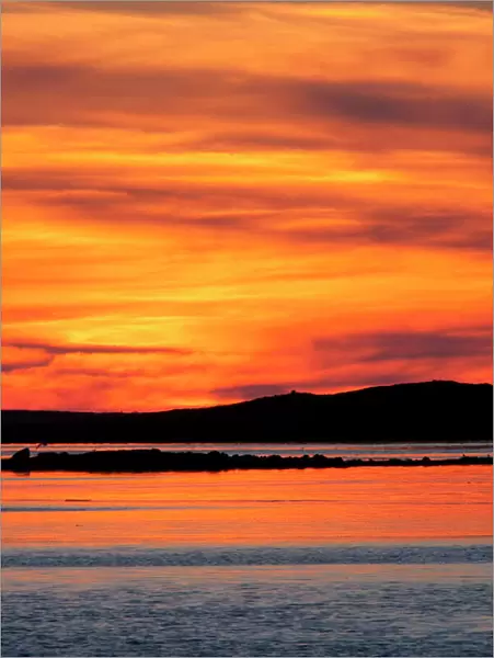 Sunset - Sunset over the sea. North Uist, Outer Hebrides, Scotland, UK