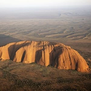 Aerial - Uluru / Ayers rock - Uluru-Kata Tjuta National Park (World Heritage Area), Northern Territory, Australia JLR04767