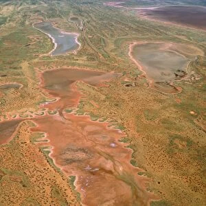 Aerial view - Lake Willis, a salt lake Hidden Basin, Eastern fringe of the Great Sandy Desert, Western australia JPF52784