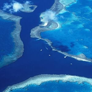 Reef Aerial of Great Barrier Reef Marine Park Queensland, Australia