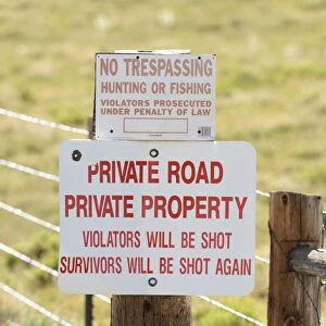 No Trespassing sign - Wyoming - USA