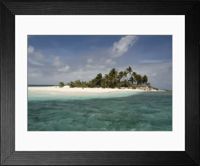 Framed Print : Tropical atoll - Prison atoll, known as Pulu Beras in the Cocos Malay language, one of the atolls in the Cocos (Keeling) Islands, Indian Ocean