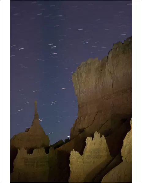 Bryce Canyon at night, with starry clear sky