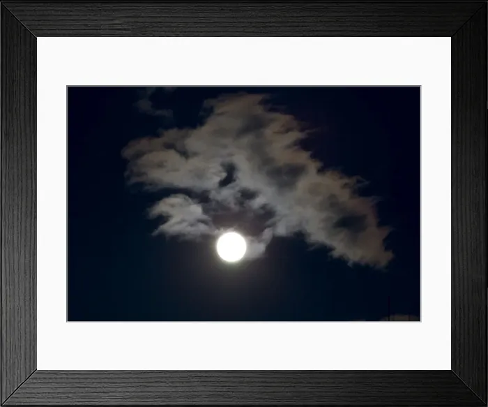 Framed Print : Siilhouette of clouds at night - backlit by new moon UK Framed Print : Siilhouette of clouds at night - backlit by new moon UK