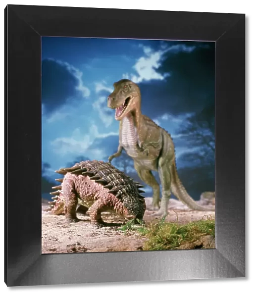 Ankylosaurus - with Tyrannosaurus in the background
