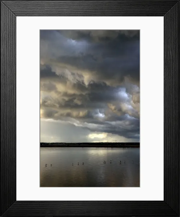 Framed Print : Storm Clouds - evening sky over marshlands of Donana National Park, Spain Very important area between two continents for birds migrating, resting, breeding, and winter nesting Framed Print : Storm Clouds - evening sky over marshlands of Donana National Park, Spain Very important area between two continents for birds migrating, resting, breeding, and winter nesting