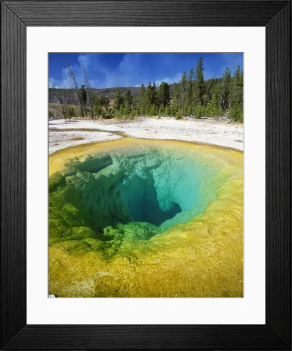 Framed Print : USA - Morning glory pool, Upper Geyser basin. Yellowstone national park, Wyoming, USA
