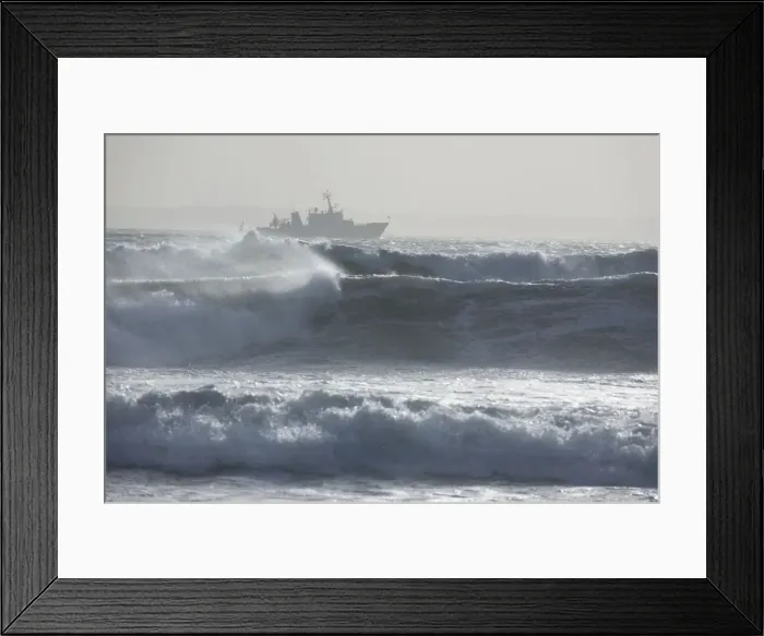 Framed Print : Boat out in stormy sea - Brittany - France Framed Print : Boat out in stormy sea - Brittany - France