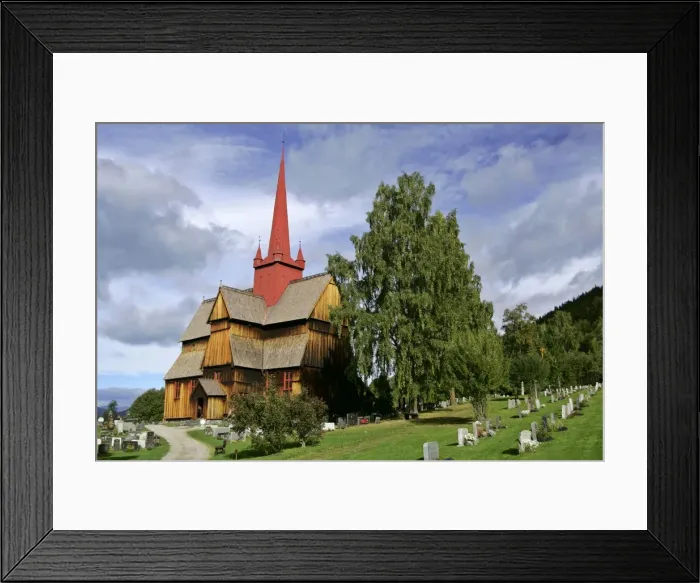 Framed Print : Stave church of Ringebu with cemetry in early autumn municipality of Ringebu, Gudbrandsdalen, Oppland, Norway Framed Print : Stave church of Ringebu with cemetry in early autumn municipality of Ringebu, Gudbrandsdalen, Oppland, Norway