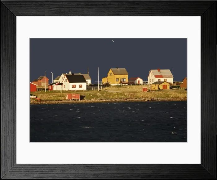 Framed Print : Village d'Ekkoroy by Varanger fjord - Norway