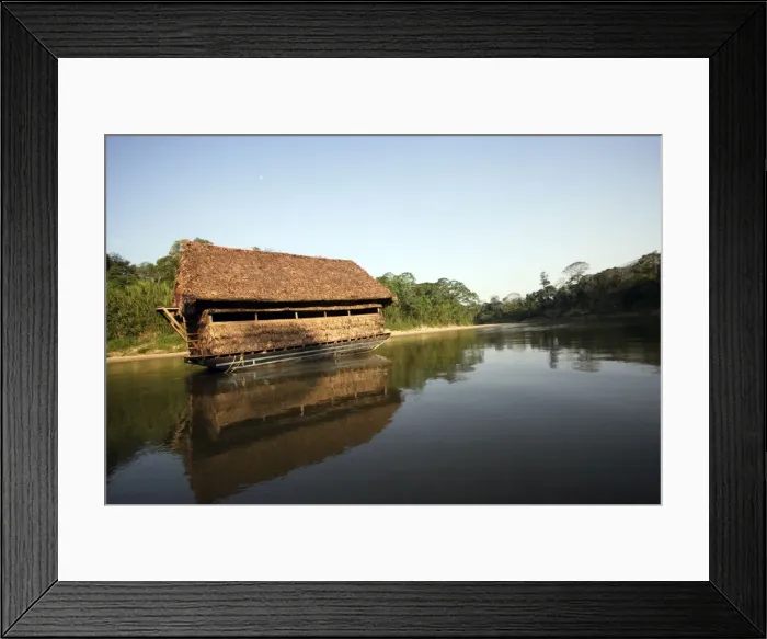 Framed Print : Bird Hide - to watch Parrots & Macaws at clay lick Heath River Centre Amazon Peru Framed Print : Bird Hide - to watch Parrots & Macaws at clay lick Heath River Centre Amazon Peru