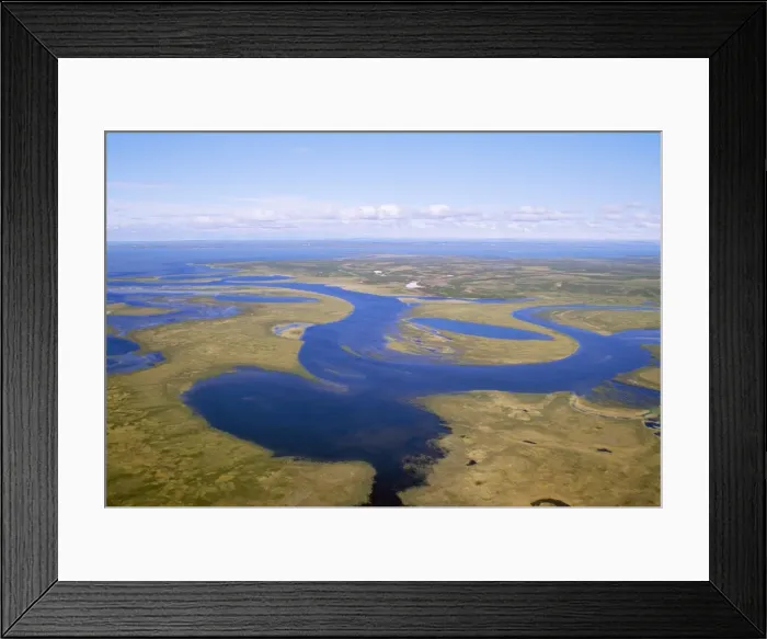 Framed Print : Russia - Semi-tundra view, Taiga river near Pyasina Lake, Russian Arctic