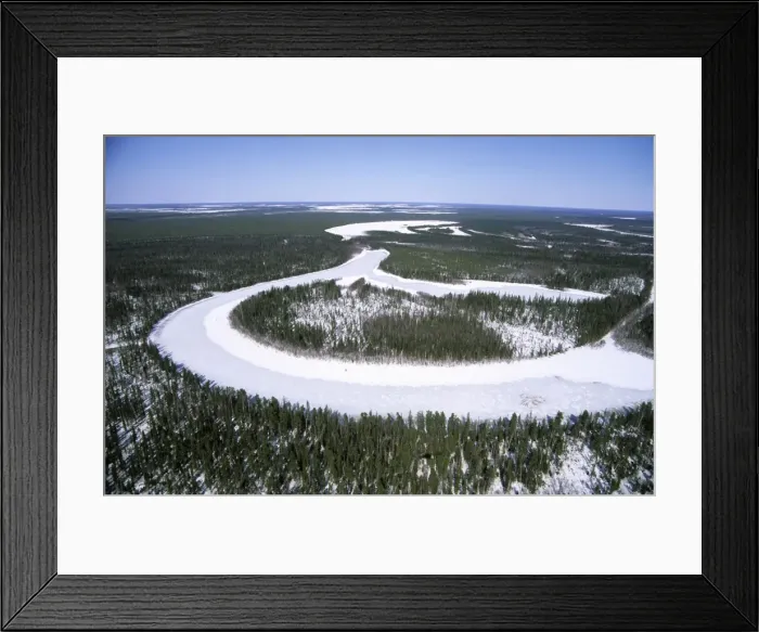 Framed Print : River Taz winter aerial, North Siberia Helicopter view over frozen river Taz and lakes (old river-beds), taiga-forest; typical; winter; North Tumen region, Russia Tz30. 0375 Framed Print : River Taz winter aerial, North Siberia Helicopter view over frozen river Taz and lakes (old river-beds), taiga-forest; typical; winter; North Tumen region, Russia Tz30. 0375