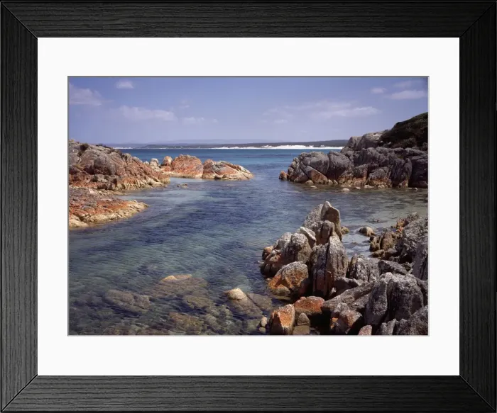 Framed Print : Australia - View south from Eddystone Point across to the Bay of Fires Bay of Fires walk, northeastern Tasmania JFH00158 Framed Print : Australia - View south from Eddystone Point across to the Bay of Fires Bay of Fires walk, northeastern Tasmania JFH00158