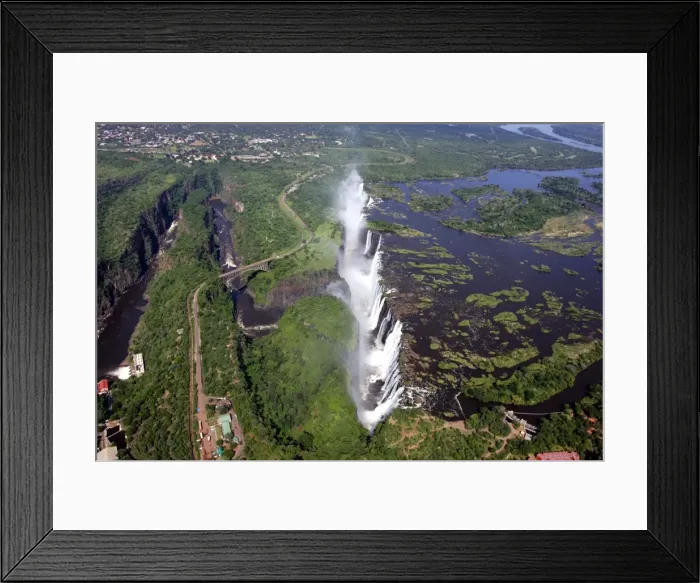 Framed Print : Victoria Falls - Aeriel view. Zambia / Zimbabwe, Africa Framed Print : Victoria Falls - Aeriel view. Zambia / Zimbabwe, Africa