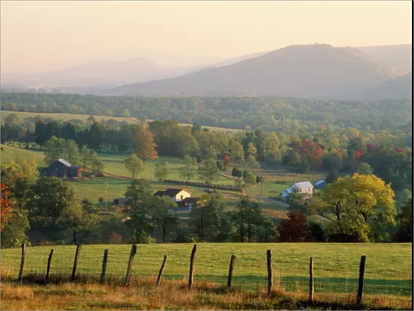 USA - farmland in early morning Autumn scene West Virginia, USA
