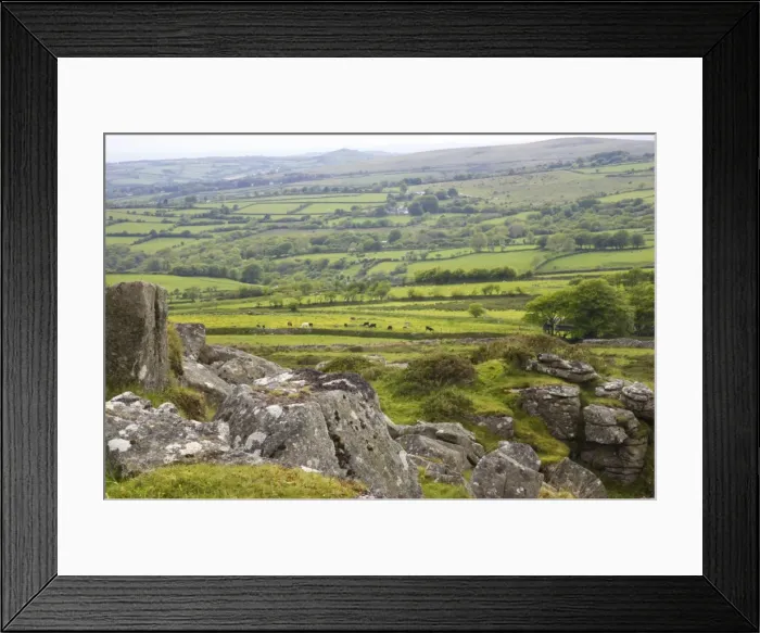 Framed Print : View from Bagga Tor Dartmoor National Park, Devon, UK LA000299 Framed Print : View from Bagga Tor Dartmoor National Park, Devon, UK LA000299