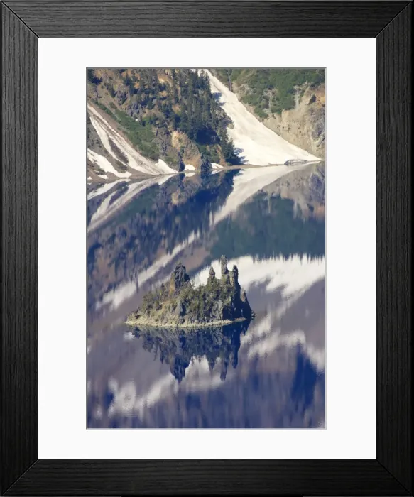Framed Print : Phantom Ship and reflections Crater Lake National Park Oregon, USA LA000692 Framed Print : Phantom Ship and reflections Crater Lake National Park Oregon, USA LA000692