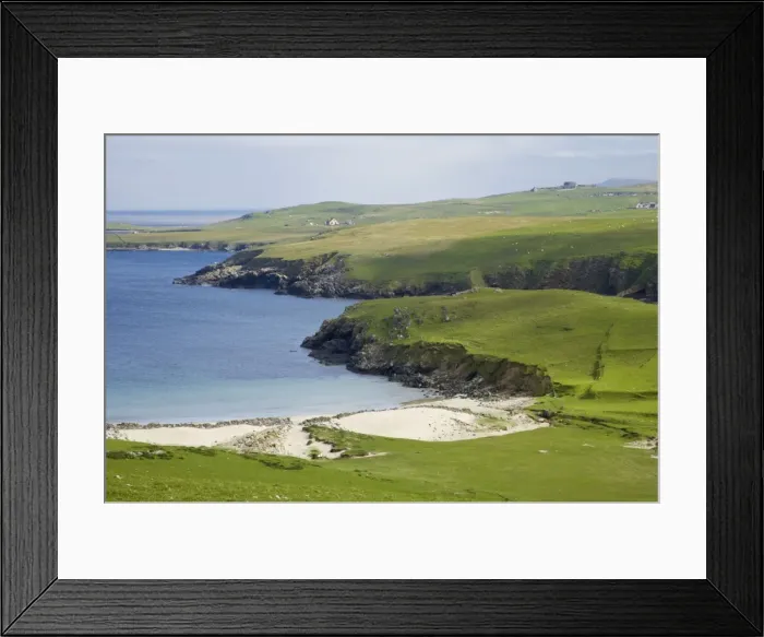 Framed Print : Shetland Coast showing sandy bay Unst, Shetland, UK LA003129 Framed Print : Shetland Coast showing sandy bay Unst, Shetland, UK LA003129