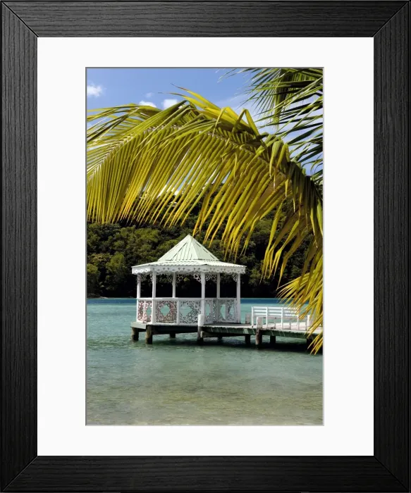 Framed Print : St. Lucia - The Bandstand at Bamboo Bar, Marigot Bay. St. Lucia, Windward Islands Framed Print : St. Lucia - The Bandstand at Bamboo Bar, Marigot Bay. St. Lucia, Windward Islands