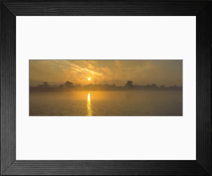 Framed Print : Misty Sunrise Over Hickling Broad Norfolk UK Framed Print : Misty Sunrise Over Hickling Broad Norfolk UK