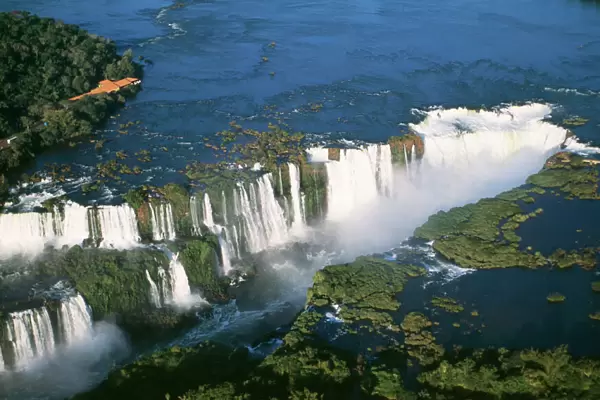Agentina  /  Brazil - Iguazu Falls aerial view