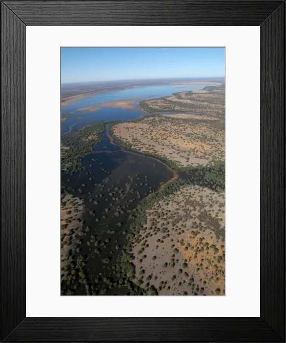 Framed Print : Aerial of Lake Ngami Botswana Africa Framed Print : Aerial of Lake Ngami Botswana Africa