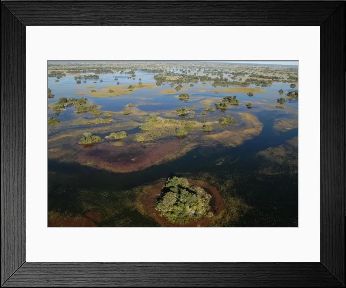 Framed Print : Aerial view of Okavango Delta Botswana Africa Framed Print : Aerial view of Okavango Delta Botswana Africa