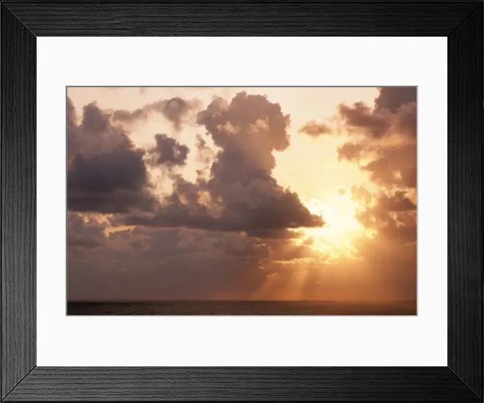 Framed Print : Sunset - with clouds over Sea. Cornwall, UK Framed Print : Sunset - with clouds over Sea. Cornwall, UK