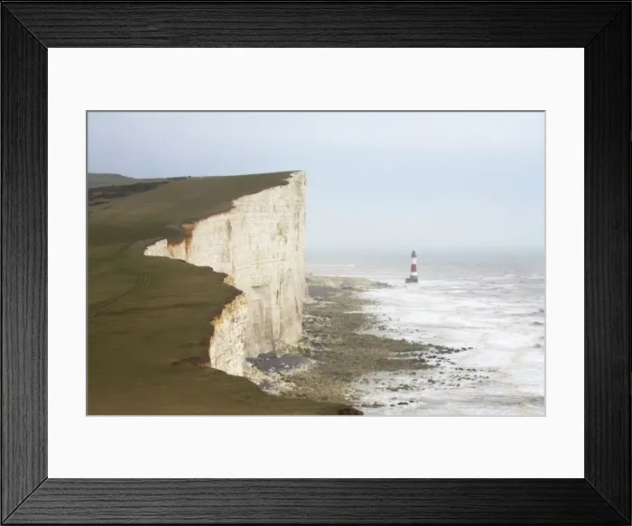 Framed Print : Light House at Beachy Head In Winter South Downs, East Sussex, UK Framed Print : Light House at Beachy Head In Winter South Downs, East Sussex, UK