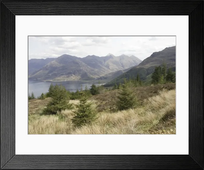 Framed Print : Loch Duich viewed from Bealach Ratagain Scotland Framed Print : Loch Duich viewed from Bealach Ratagain Scotland