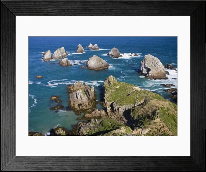 Framed Print : New Zealand - Headland with offshore rocks at Nugget Point the Catlins South Island Framed Print : New Zealand - Headland with offshore rocks at Nugget Point the Catlins South Island