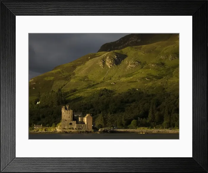 Framed Print : Castle by water and mountain Framed Print : Castle by water and mountain