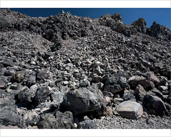 Obsidian dome, geological site; at 8000 ft. Evidence of recent volcanic activity. on the east side of the Sierra Nevada