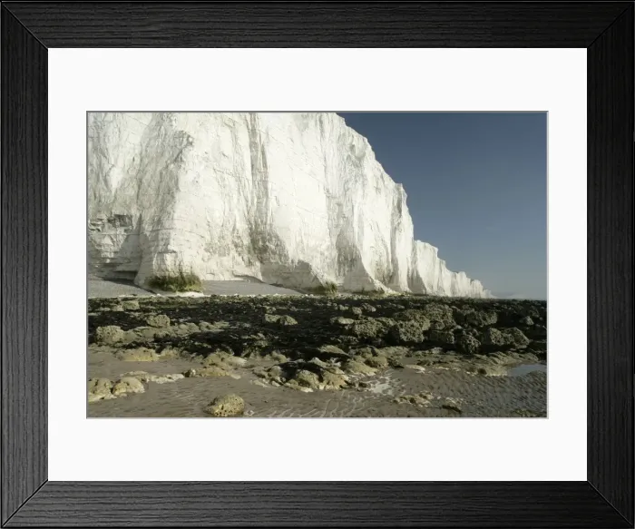 Framed Print : UK - chalk cliffs coastline with white cliffs. Seven Sisters Country Park, East Sussex, England, UK Framed Print : UK - chalk cliffs coastline with white cliffs. Seven Sisters Country Park, East Sussex, England, UK