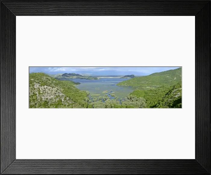 Framed Print : Lake Skadar embedded between mountains with marshland and isles Lake Skadar National Park, Montenegro Framed Print : Lake Skadar embedded between mountains with marshland and isles Lake Skadar National Park, Montenegro