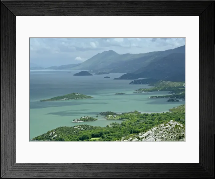 Framed Print : Lake Skadar embedded between mountains with marshland and isles Lake Skadar National Park, Montenegro Framed Print : Lake Skadar embedded between mountains with marshland and isles Lake Skadar National Park, Montenegro