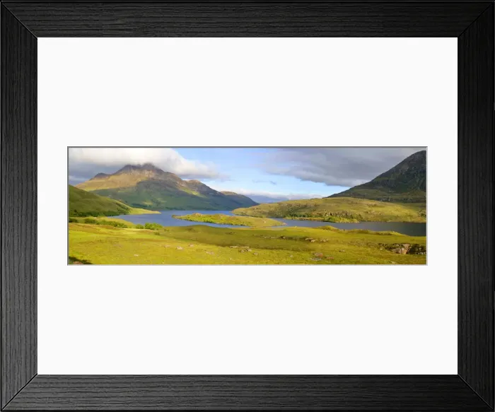 Framed Print : Mountain scenery Loch Lurgainn and Cul Beag with it's summit enveloped in clouds Wester Ross, Highlands, Scotland, UK Framed Print : Mountain scenery Loch Lurgainn and Cul Beag with it's summit enveloped in clouds Wester Ross, Highlands, Scotland, UK
