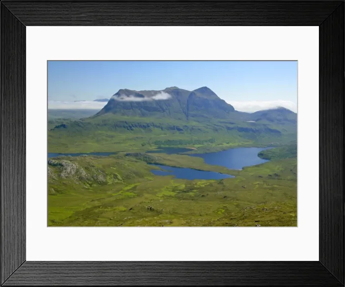Framed Print : Inverpolly Nature Reserve view from Stac Pollaidh over Loch Sionascaig to Suilven with it's summit enveloped in dispersing clouds Inverpolly Nature Reserve, Wester Ross, Highlands, Scotland, UK Framed Print : Inverpolly Nature Reserve view from Stac Pollaidh over Loch Sionascaig to Suilven with it's summit enveloped in dispersing clouds Inverpolly Nature Reserve, Wester Ross, Highlands, Scotland, UK