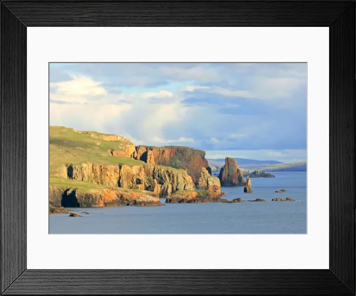 Framed Print : Rock formations steep cliffs and rock formations Stoura Pund near Hillswick Northmavine, North Island, Shetland Isles, Scotland, UK Framed Print : Rock formations steep cliffs and rock formations Stoura Pund near Hillswick Northmavine, North Island, Shetland Isles, Scotland, UK