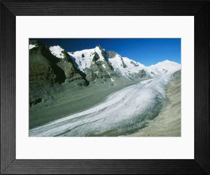 Framed Print : Austria - showing receding Pasterze Glacier Gross Glockner National Park, Hohe Tauern Framed Print : Austria - showing receding Pasterze Glacier Gross Glockner National Park, Hohe Tauern