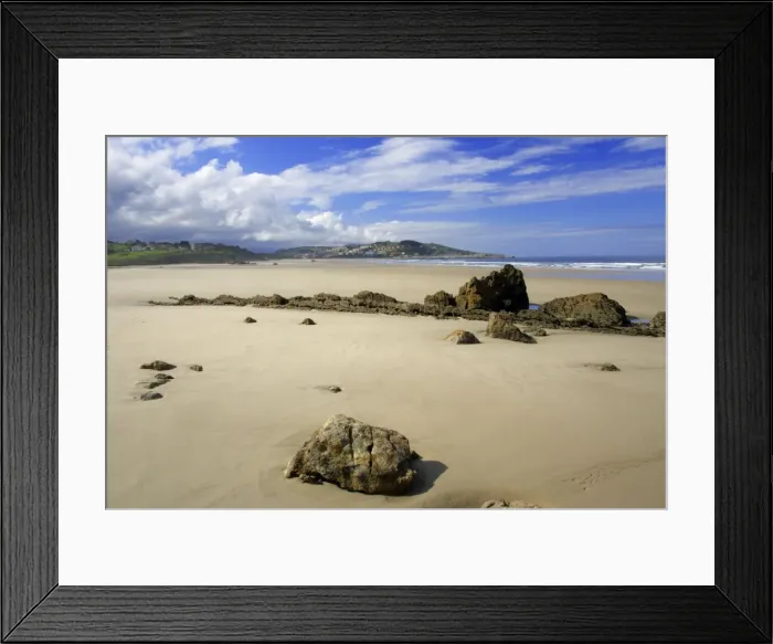 Framed Print : Beach at fishing town St. Vincente de la Barquera Costa Verde, Cantabria, North Spain Framed Print : Beach at fishing town St. Vincente de la Barquera Costa Verde, Cantabria, North Spain