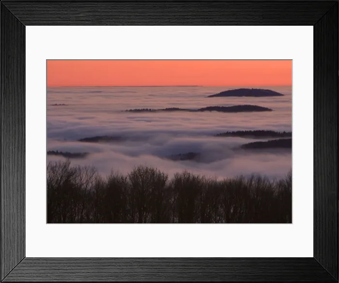 Framed Print : Sunset - over Meissner Hills Meissner nature park, north Hessen, Germany Framed Print : Sunset - over Meissner Hills Meissner nature park, north Hessen, Germany