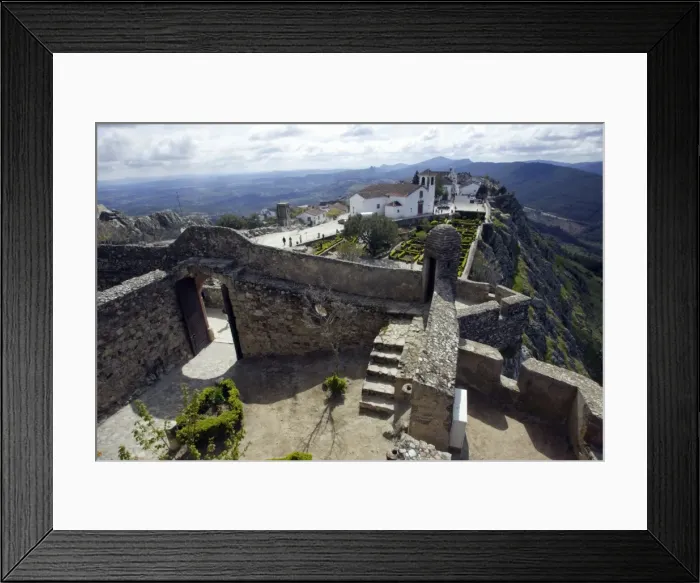 Framed Print : Fortress Mavao - with view of National Park Sierra de Sao Mamede, Alentejo, Portugal Framed Print : Fortress Mavao - with view of National Park Sierra de Sao Mamede, Alentejo, Portugal
