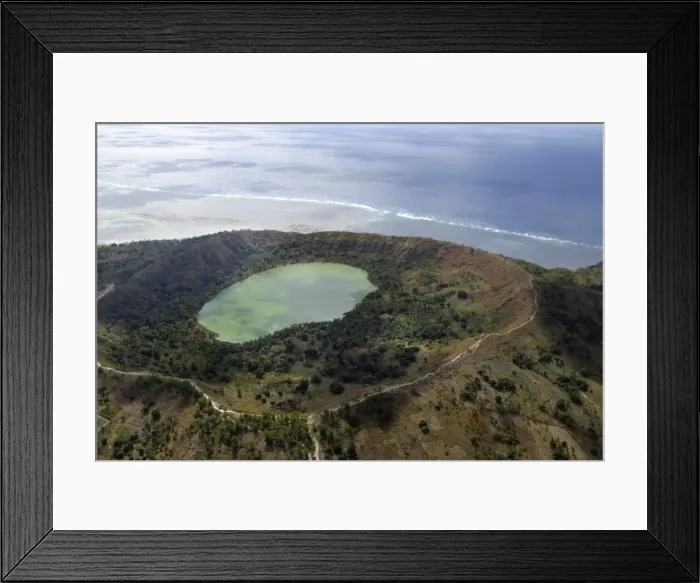 Framed Print : Aerial view of small volcano, Mayotte, Comoros Islands Framed Print : Aerial view of small volcano, Mayotte, Comoros Islands