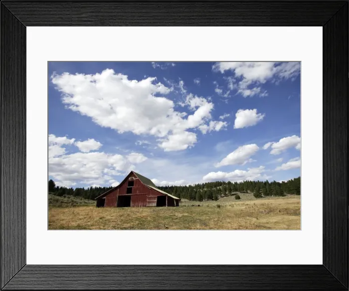 Framed Print : Barn & farmland. Ponderosa Ranch - Seneca - Oregon - USA Framed Print : Barn & farmland. Ponderosa Ranch - Seneca - Oregon - USA