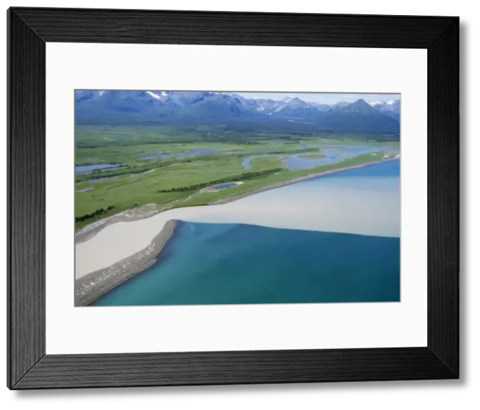 Framed Print : Alaska USA - showing river joining sea Hallo Bay, Katmai, Alaska Framed Print : Alaska USA - showing river joining sea Hallo Bay, Katmai, Alaska