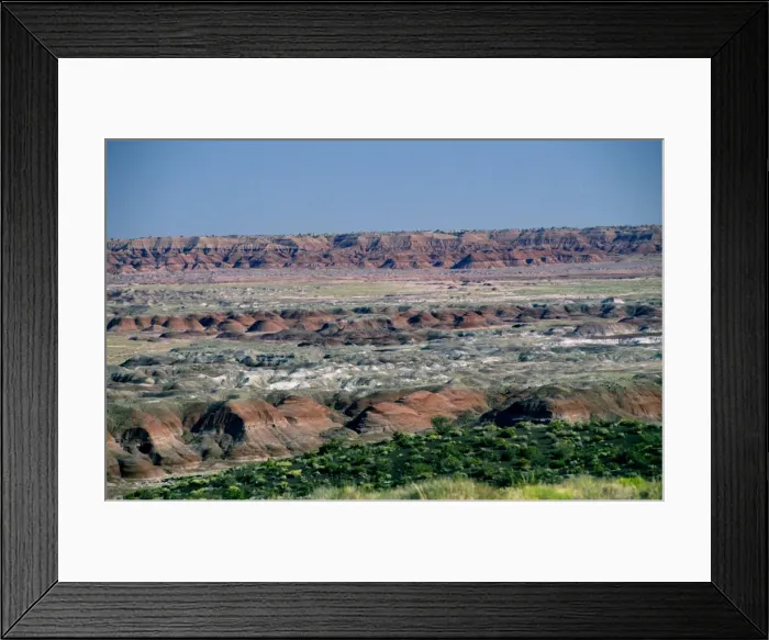 Framed Print : USA - Arizona - Blue Mesa Petrified Forest National Park - Painted Desert showing gully erosion Framed Print : USA - Arizona - Blue Mesa Petrified Forest National Park - Painted Desert showing gully erosion